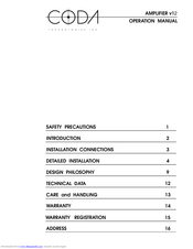 Coda v12 Operation Manual