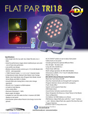 ADJ Flat Par Tri18 Specifications