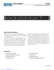 Rane HC6S Datasheet