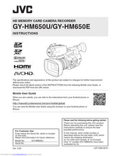 Jvc GY-HM650E Instructions Manual