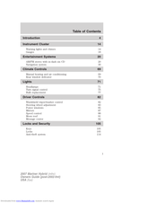 Ford Mariner Hybrid 2007 Owner's Manual