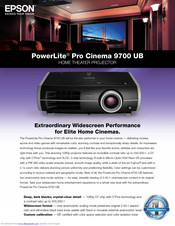 Epson PowerLite Pro Cinema 9700 UB Product Overview And Specifications
