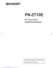 SHARP PN-ZT10E Operation Manual