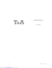 T+A CD Player K1 AV User Manual