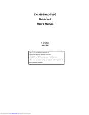 Anix Technology Corporation CH-386S-20 User Manual