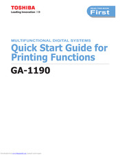 Toshiba GA-1190 Quick Start Manual