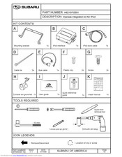 Subaru H621SFG501 Instruction