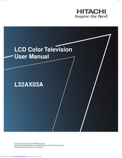 Hitachi L32AX03A User Manual