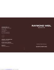 Raymond Weil ZGU 717 Instructions For Use Manual