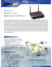 Sparklan WX-6615 Specifications