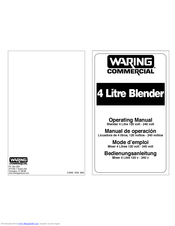 Waring 4 Litre Blender Operating Manual