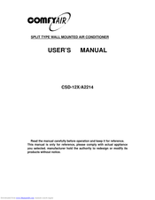 Comfy Air CSD-12X User Manual