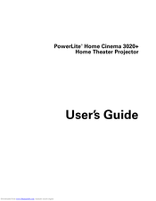 Epson PowerLite Home Cinema 3020plus User Manual