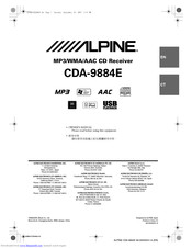 Alpine CDA-9884E Owner's Manual