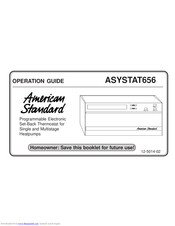 American Standard ASYSTAT656 Operation Manual