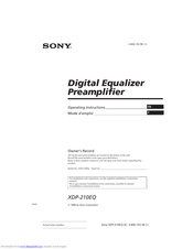Sony XDP-210EQ Operating Instructions Manual