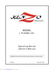 Kenzo PLASMA 100 Operating Manual