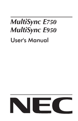 NEC MultiSync E950 User Manual