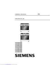 Siemens HG193510ME Installation Instructions Manual