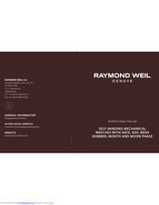 Raymond Weil ZGU 730 Instructions For Use Manual