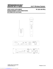 Shure ULX M1 User Manual Supplement