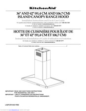 KitchenAid ISLAND CANOPY Installation Instructions And Use & Care Manual