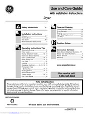 GE PVXR373EHWW Use And Care Manual