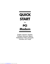 Hayes PCI Modem Quick Start Manual