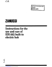 Zanussi EB1465 Instructions For The Use And Care