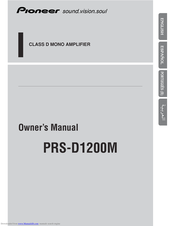 Pioneer PREMIER PRS-D1200M Owner's Manual