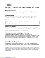 IBM Travel Wheel Mouse User Manual