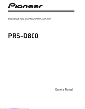 Pioneer PRS-D800 Owner's Manual
