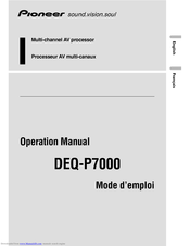 Pioneer DEQ-P7000 Operation Manual