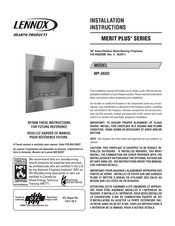 Lennox Hearth Products MERIT Plus MP-36OD Installation Instructions Manual