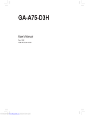 Gigabyte GA-A75-D3H User Manual