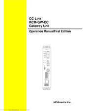 IAI CC-Link RCM-GW-CC Operation Manual