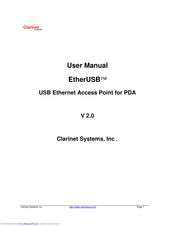 Clarinet Systems EtherUSB User Manual