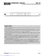 RANE AC 22S Operator's Manual