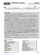 RANE ECM 64 Operator's Manual