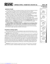Rane FDA 28 Operating And Service Manual