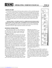Rane FMI 14 Operating And Service Manual