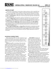 Rane FPE 13 Operating And Service Manual