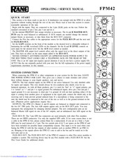 Rane FPM 42 Operating And Service Manual