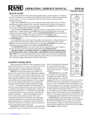 Rane FPM 44 Operating And Service Manual