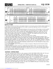 Rane GQ 15 Operating And Service Manual