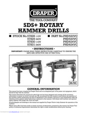 Draper 57831 PHD624VC Instructions Manual