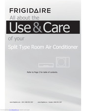 Frigidaire Split Type Room Air Conditioner Use & Care Manual