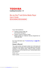 Toshiba BDX2400KC User Manual