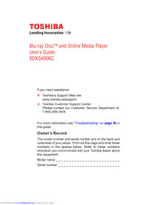 Toshiba BDX5400KC User Manual