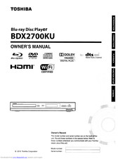 Toshiba BDX2700KU Owner's Manual